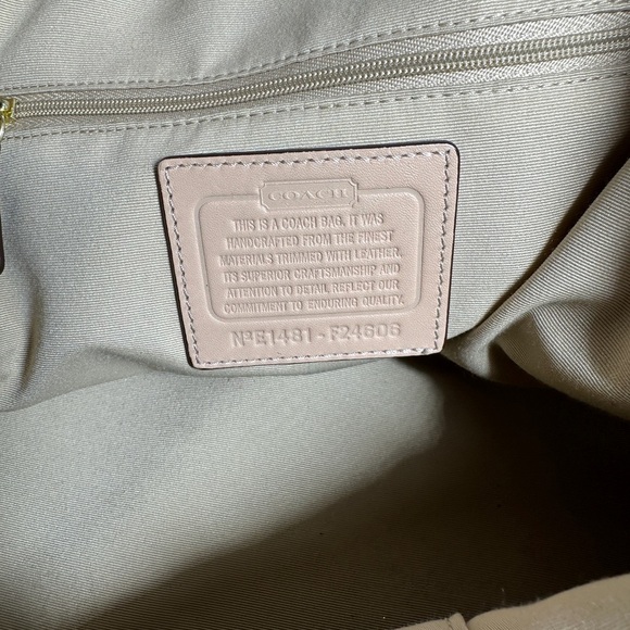 Coach Peyton Cora F24606 Tan Signature Coated Canvas Domed Satchel Bag - Picture 6 of 7